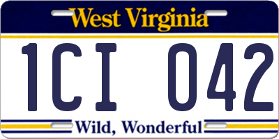 WV license plate 1CI042