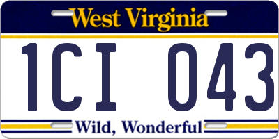 WV license plate 1CI043