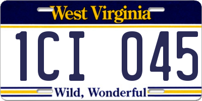 WV license plate 1CI045