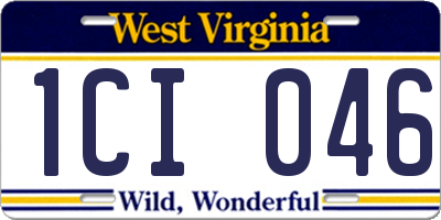 WV license plate 1CI046