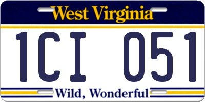 WV license plate 1CI051