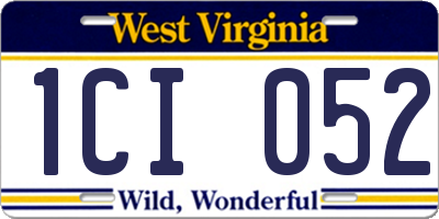 WV license plate 1CI052