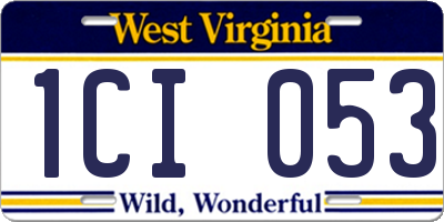 WV license plate 1CI053