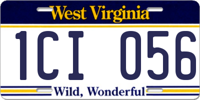 WV license plate 1CI056