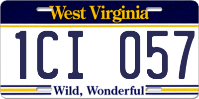 WV license plate 1CI057