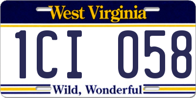 WV license plate 1CI058