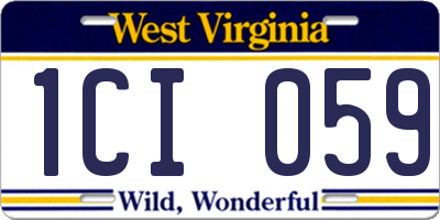 WV license plate 1CI059
