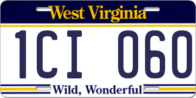 WV license plate 1CI060