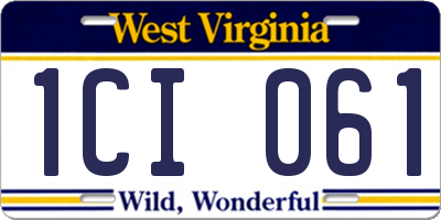 WV license plate 1CI061