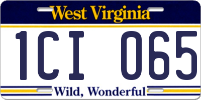 WV license plate 1CI065