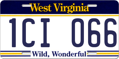 WV license plate 1CI066