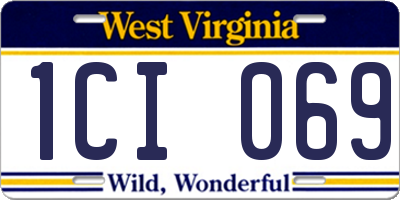 WV license plate 1CI069
