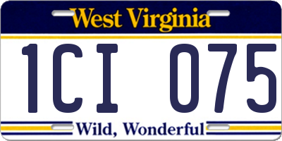 WV license plate 1CI075