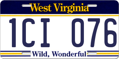 WV license plate 1CI076