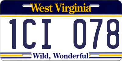 WV license plate 1CI078