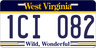 WV license plate 1CI082