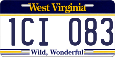 WV license plate 1CI083