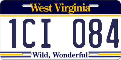 WV license plate 1CI084