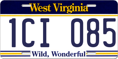 WV license plate 1CI085