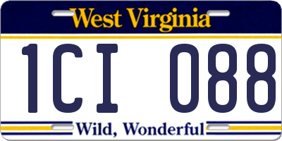 WV license plate 1CI088