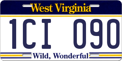 WV license plate 1CI090