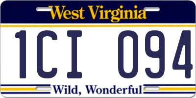 WV license plate 1CI094