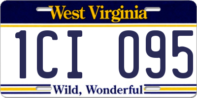 WV license plate 1CI095