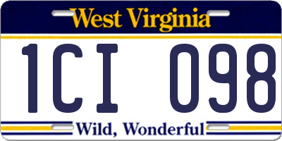 WV license plate 1CI098