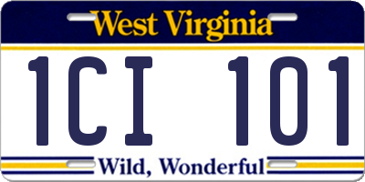 WV license plate 1CI101