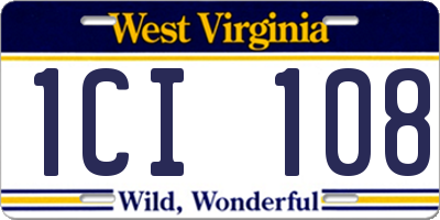 WV license plate 1CI108
