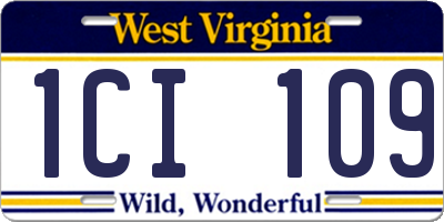WV license plate 1CI109