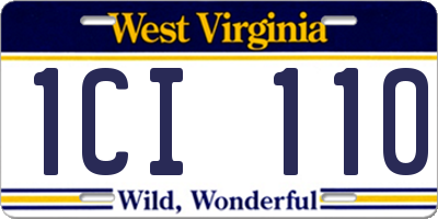 WV license plate 1CI110