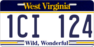 WV license plate 1CI124