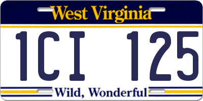 WV license plate 1CI125