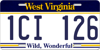 WV license plate 1CI126