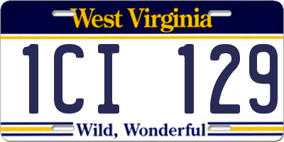 WV license plate 1CI129