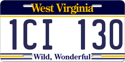 WV license plate 1CI130
