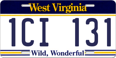 WV license plate 1CI131