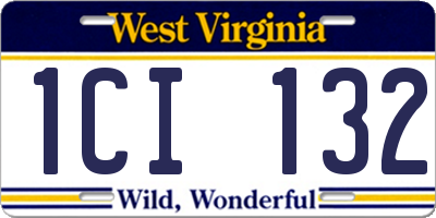 WV license plate 1CI132