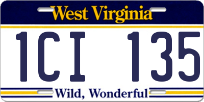 WV license plate 1CI135