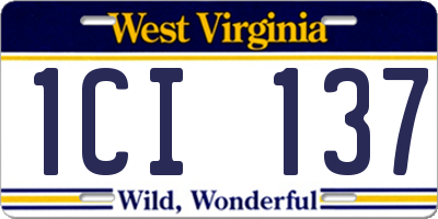 WV license plate 1CI137