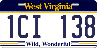WV license plate 1CI138