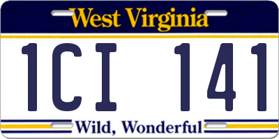 WV license plate 1CI141