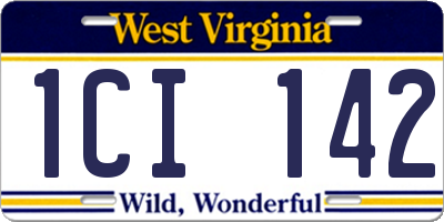 WV license plate 1CI142