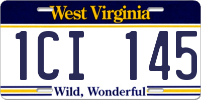 WV license plate 1CI145