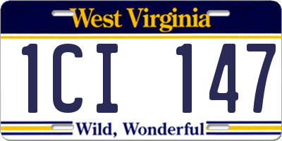 WV license plate 1CI147