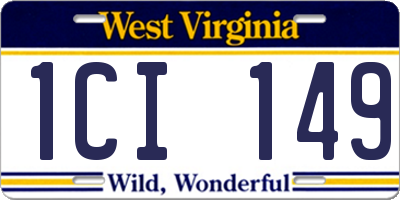WV license plate 1CI149