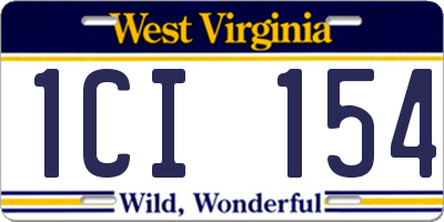 WV license plate 1CI154