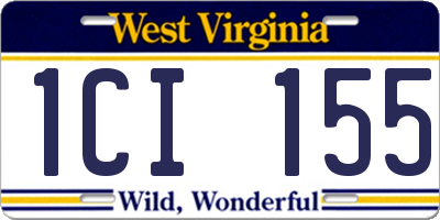 WV license plate 1CI155