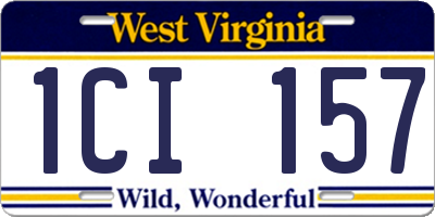 WV license plate 1CI157